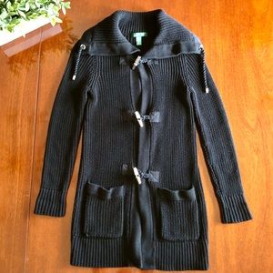 Lauren Ralph Lauren Black Toggle Sweater XS NWOT
